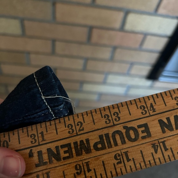 We The Free Jeans Denim Dark Wash Blue Solid Pockets Wide Leg Button Fly Size 26 - Picture 4 of 6